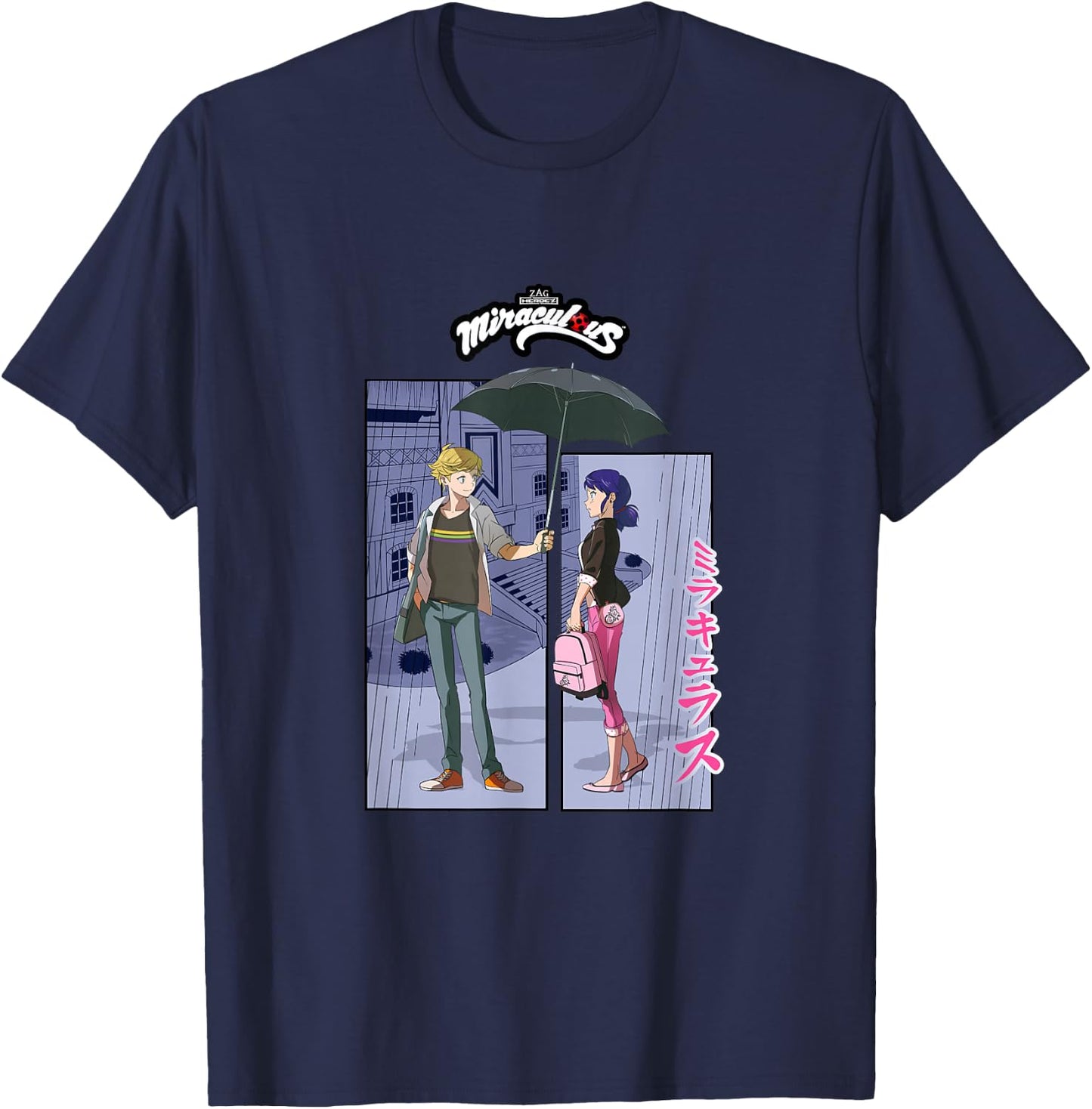 Miraculous Ladybug Manga Marinette Adrien Be Miraculous T-Shirt - T-Shirt | Navy