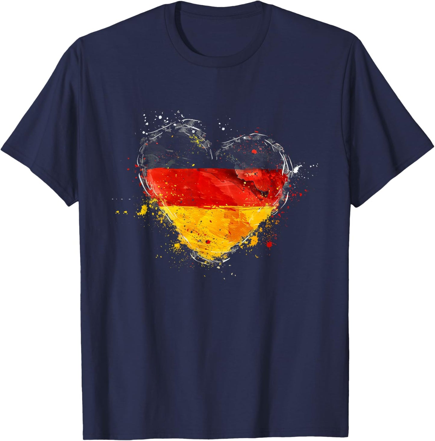 Deutschland Deutsche Flagge Herz T-Shirt - T-Shirt | Navy