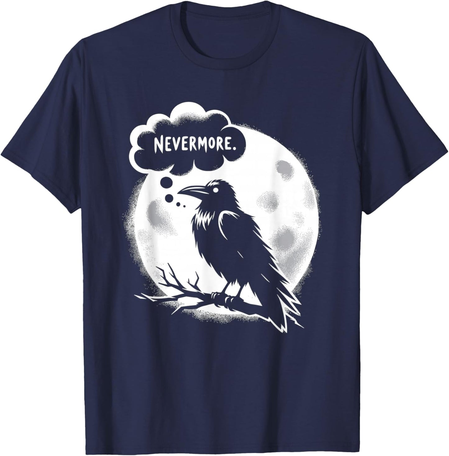 Edgar Allan Poe Raven Gothic Literature Macabre Poetry T-Shirt - T-Shirt | Navy