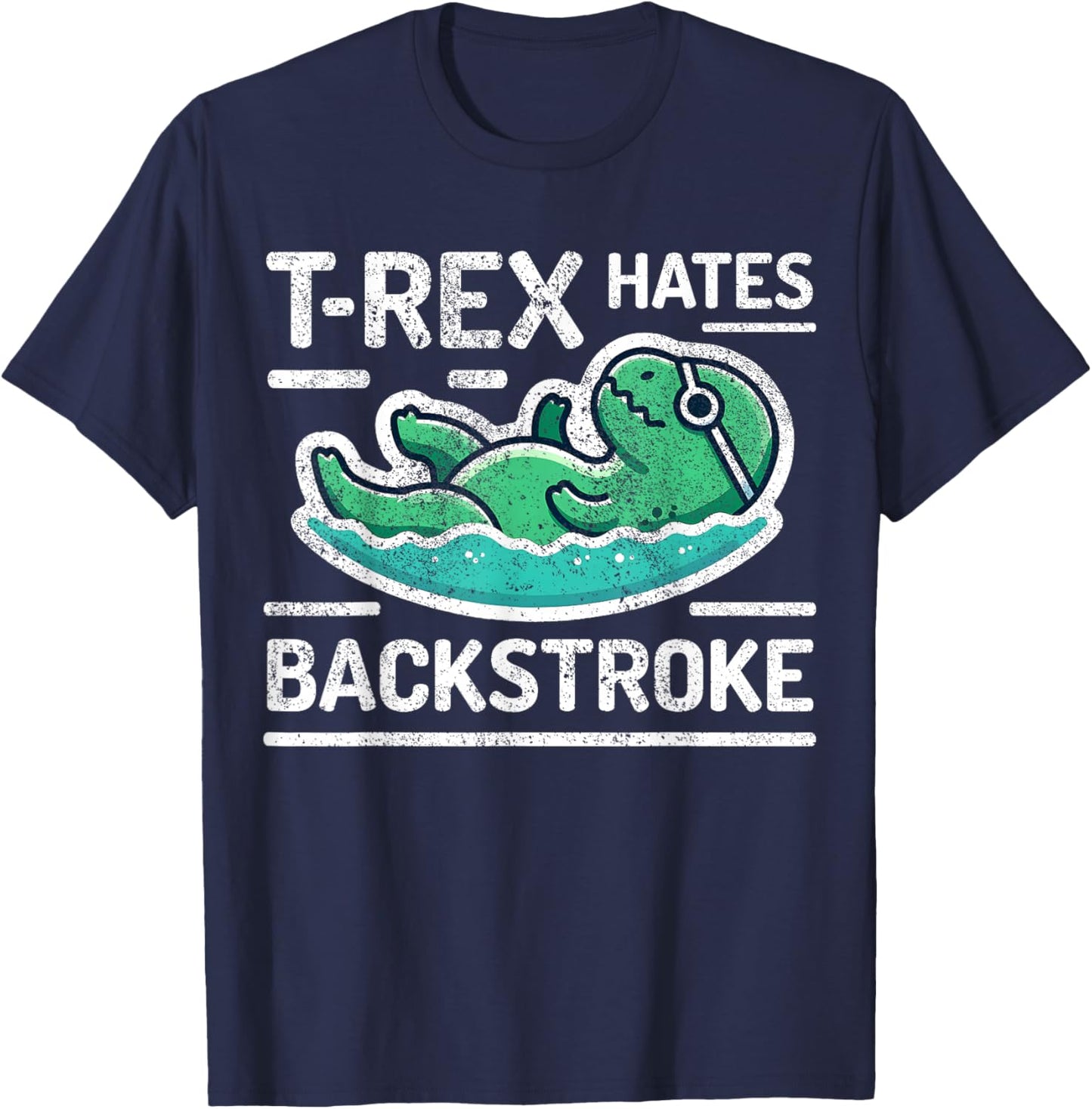 Funny Swimmer T-Rex Swim Dinosaur Swimming T-Shirt - T-Shirt | Navy