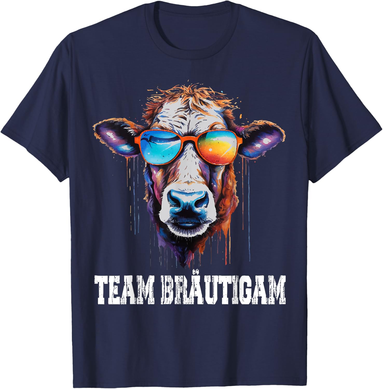 JGA Team Bräutigam für Bauern & Landwirte JGA Kuh T-Shirt - T-Shirt | Navy