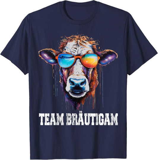 JGA Team Bräutigam für Bauern & Landwirte JGA Kuh T-Shirt - T-Shirt | Navy