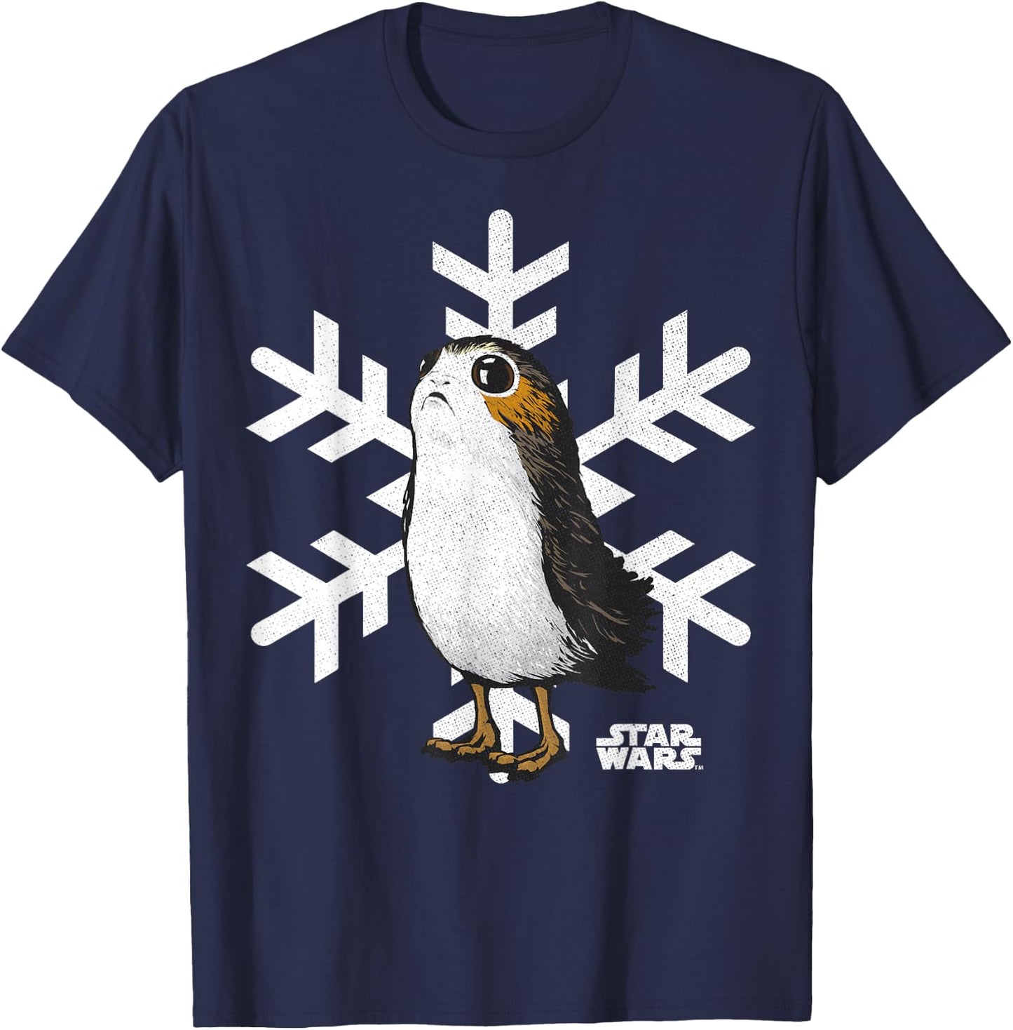 Star Wars Porg Snowflake Christmas Holiday Graphic T-Shirt - T-Shirt | Navy