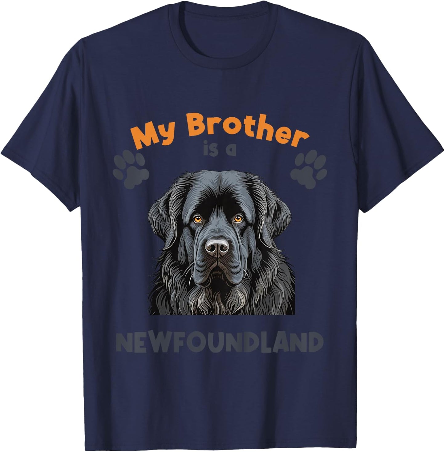 Kids My Brother Is A Newfoundland Cute Dog Breed T-Shirt - T-Shirt | Navy