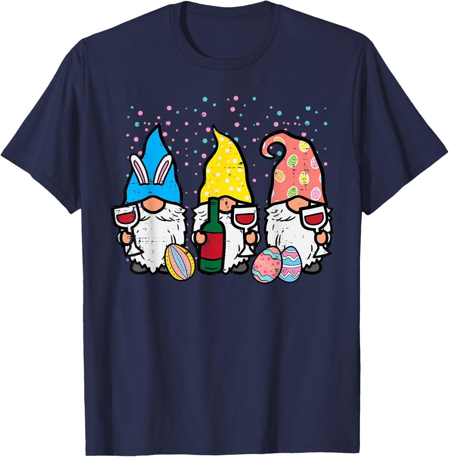 Easter Bunny Gnomes Funny Spring Gnomies Matching Mom Women T-Shirt - T-Shirt | Navy