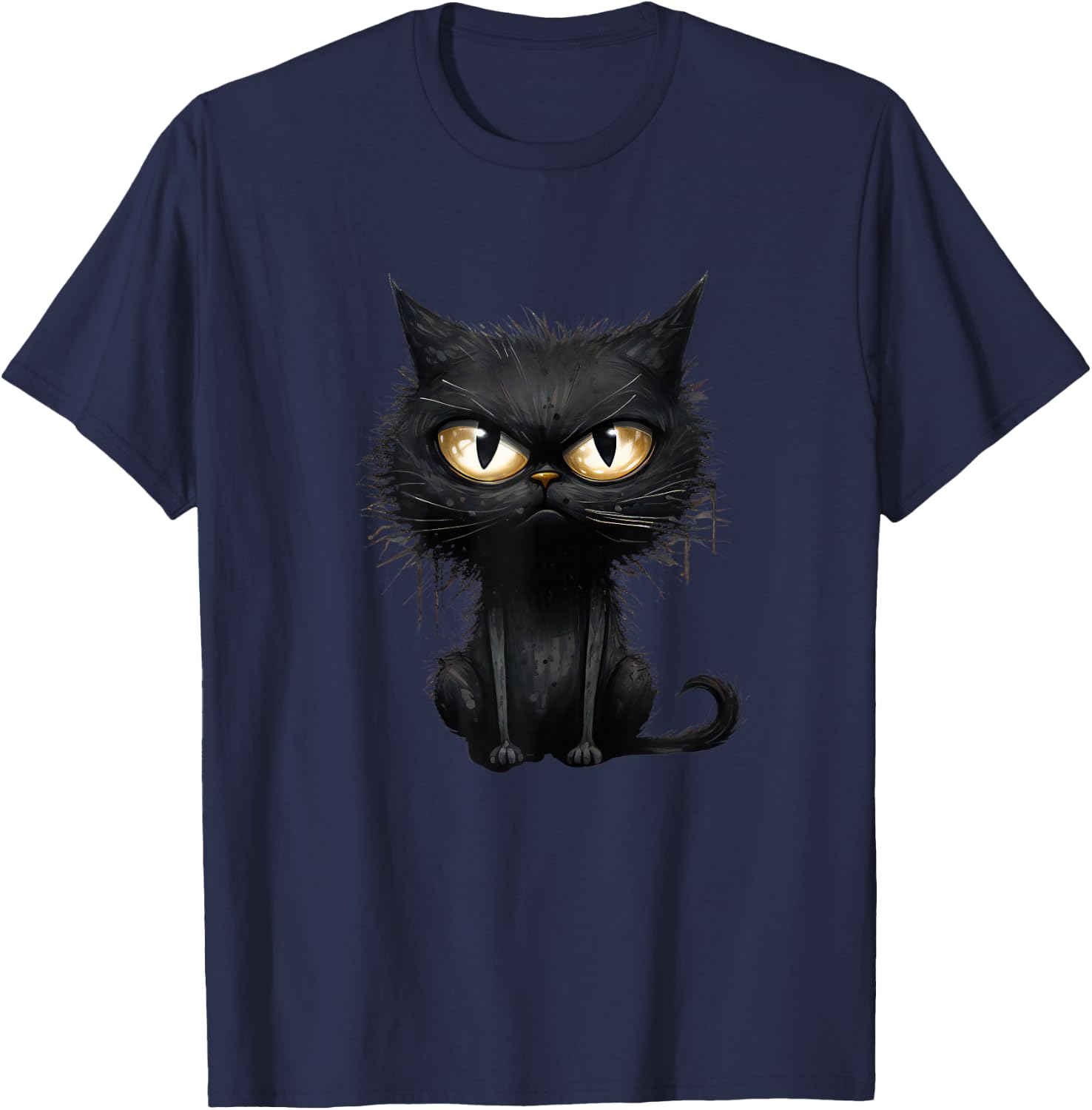 Damen Katze Nachthemd Nachtwäsche Schlafhemd Sleepshirt T-Shirt - T-Shirt | Navy