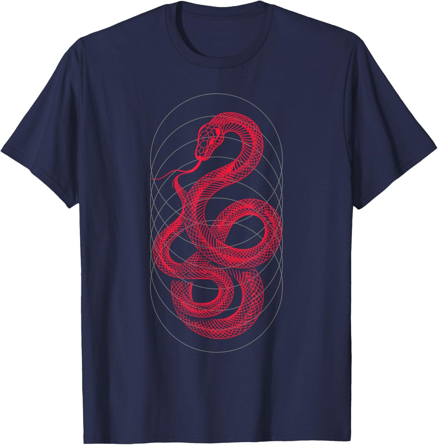 SERPENTINE Sacred Geometry Mystic Snake Organic Symmetry T-Shirt - T-Shirt | Navy