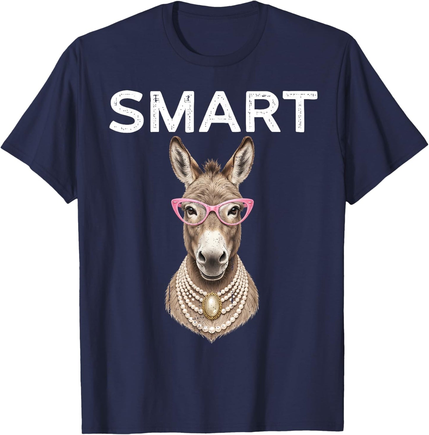 Smart Donkey with Glasses Shirt Funny Meme Smart Donkey Ass T-Shirt - T-Shirt | Navy