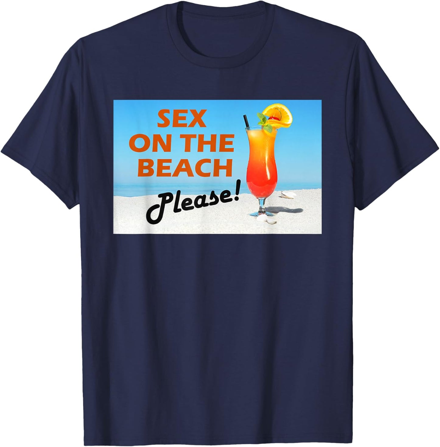 Funny Sex on the Beach Cocktail Drink Novelty T-Shirt - T-Shirt | Navy