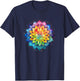 Lotus Flower Rainbow Mandala Yoga Meditation Mindfulness , black T-Shirt - T-Shirt | Navy