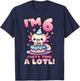 I'm 6 Six Years Old Cute Kawaii Axolotl 6th Birthday Party T-Shirt - T-Shirt | Navy