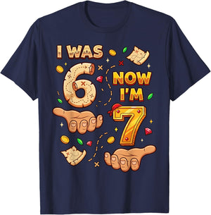 I was 6 Now I'm 7 7th Birthday 6 7 Birthday Boys T-Shirt - T-Shirt | Navy