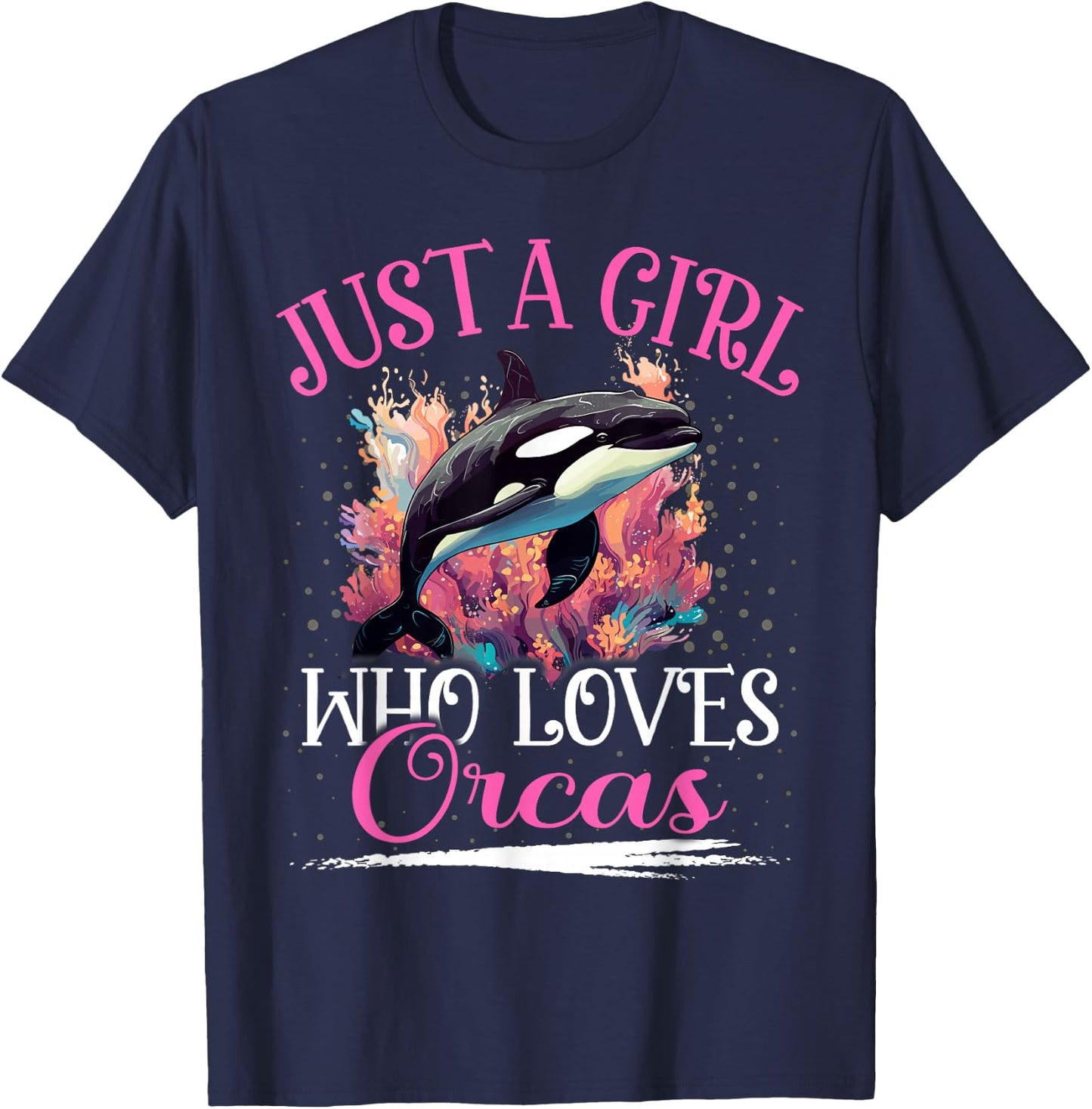 Just A Girl Who Loves Orca Girls T-Shirt - T-Shirt | Navy