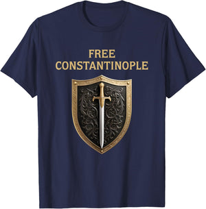 Free Constantinople Constantinopolitan Eastern Roman History T-Shirt - T-Shirt | Navy