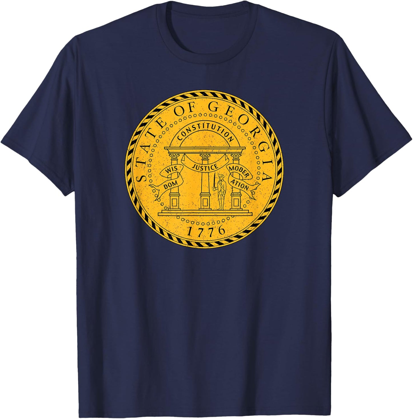 Georgia State Seal Flag T-Shirt - T-Shirt | Navy