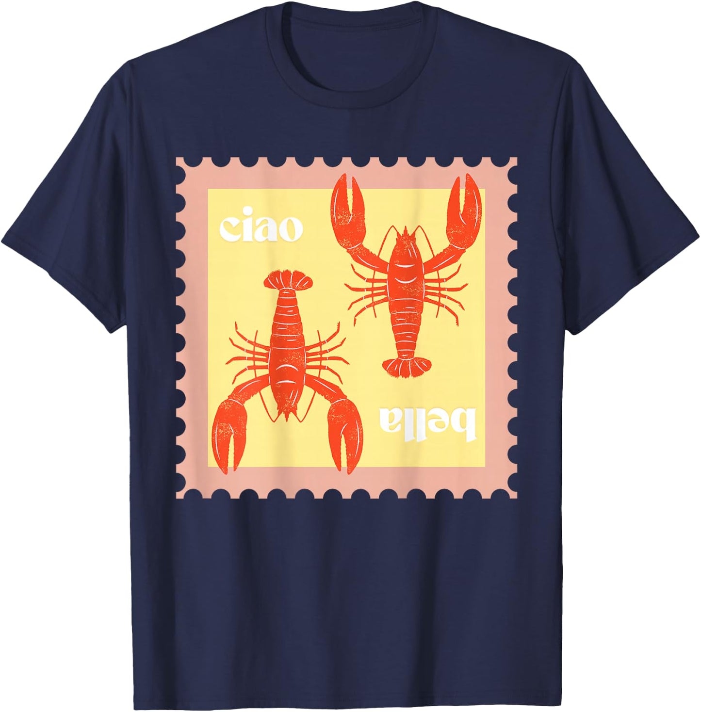 Lobster Hipster Design Summer Vibes T-Shirt - T-Shirt | Navy
