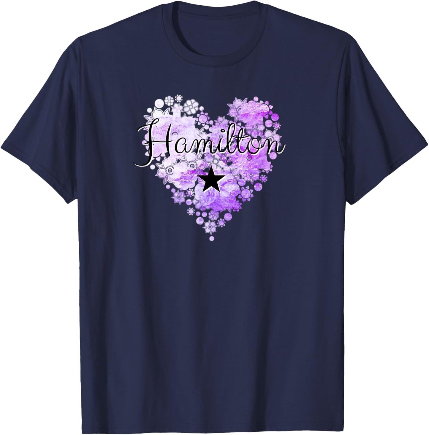I Love Hamilton Heart Gift Teenage Girl Women T-Shirt - T-Shirt | Navy
