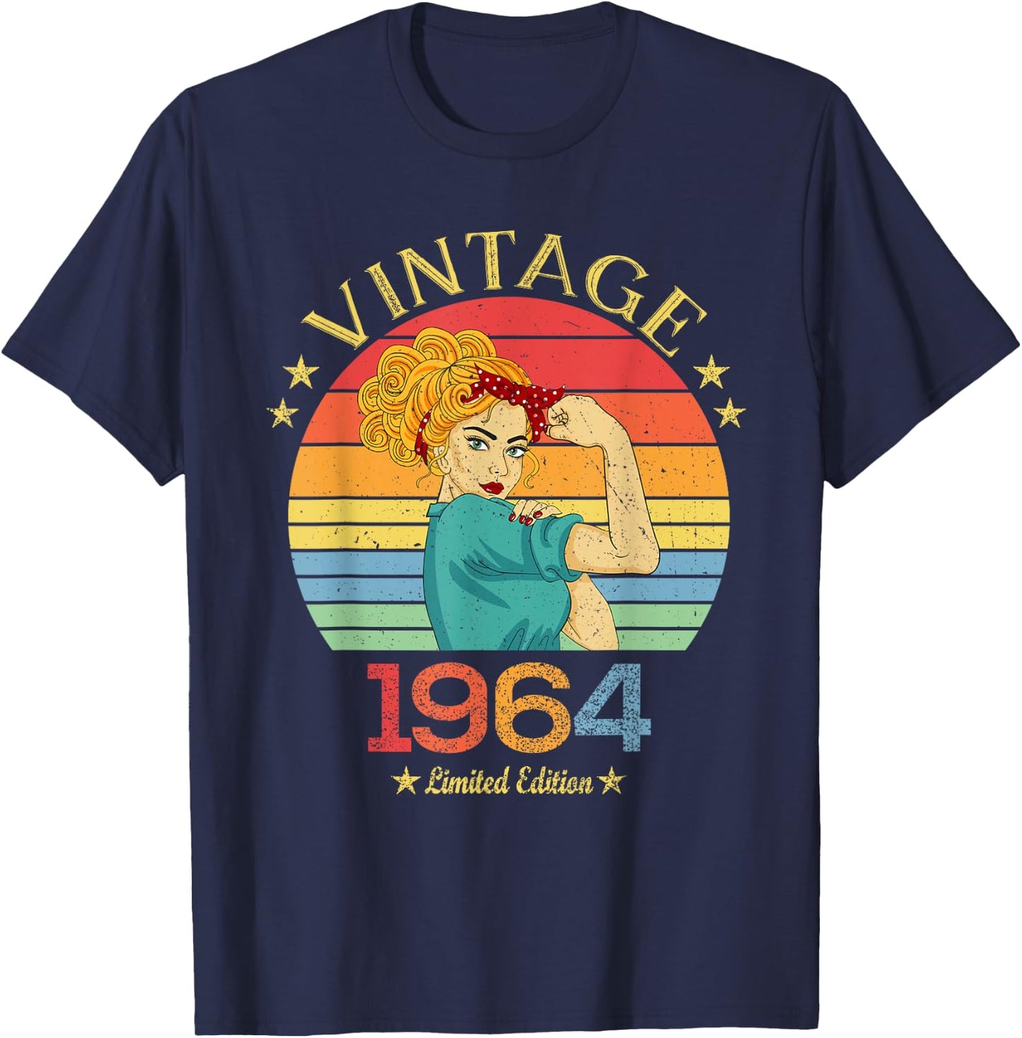 1964. Gift Vintage 1964 Gifts Born in 1964 T-Shirt - T-Shirt | Navy
