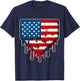 USA Flag 4th of July Baseball Drip Ice Cream Baseball Drippy T-Shirt - T-Shirt | Navy