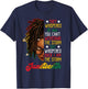 Juneteenth Black Women Dreadlocks Loc'd Hair Messy Bun T-Shirt - T-Shirt | Navy