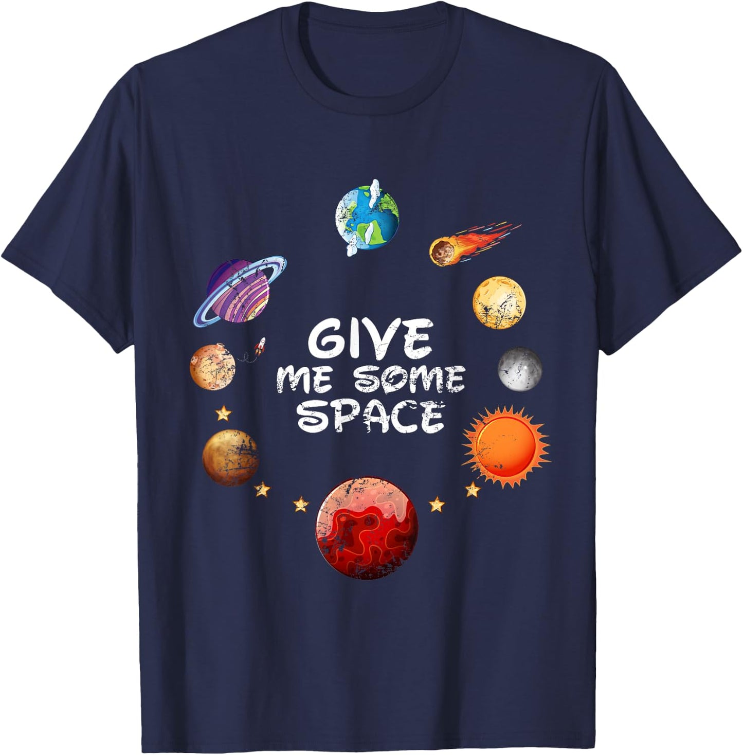 Give Me Some Space Retro Style Funny Space, Science lovers T-Shirt - T-Shirt | Navy