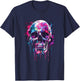 Skeleton Skull Biker Rocker Skull Punk Rock T-Shirt - T-Shirt | Navy