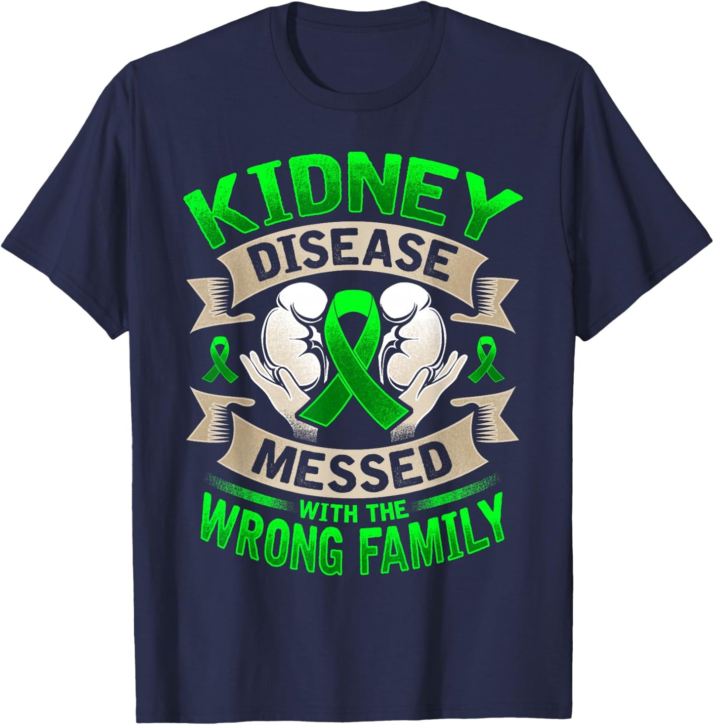 Kidney Disease Awareness T-Shirt - T-Shirt | Navy