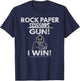 Rock Paper Scissors... Gun I Win! Distressed Look, By Yoray T-Shirt - T-Shirt | Navy