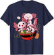 Axolotl Ramen Shirt - Kawaii Anime Axolotl Eating Ramen T-Shirt - T-Shirt | Navy