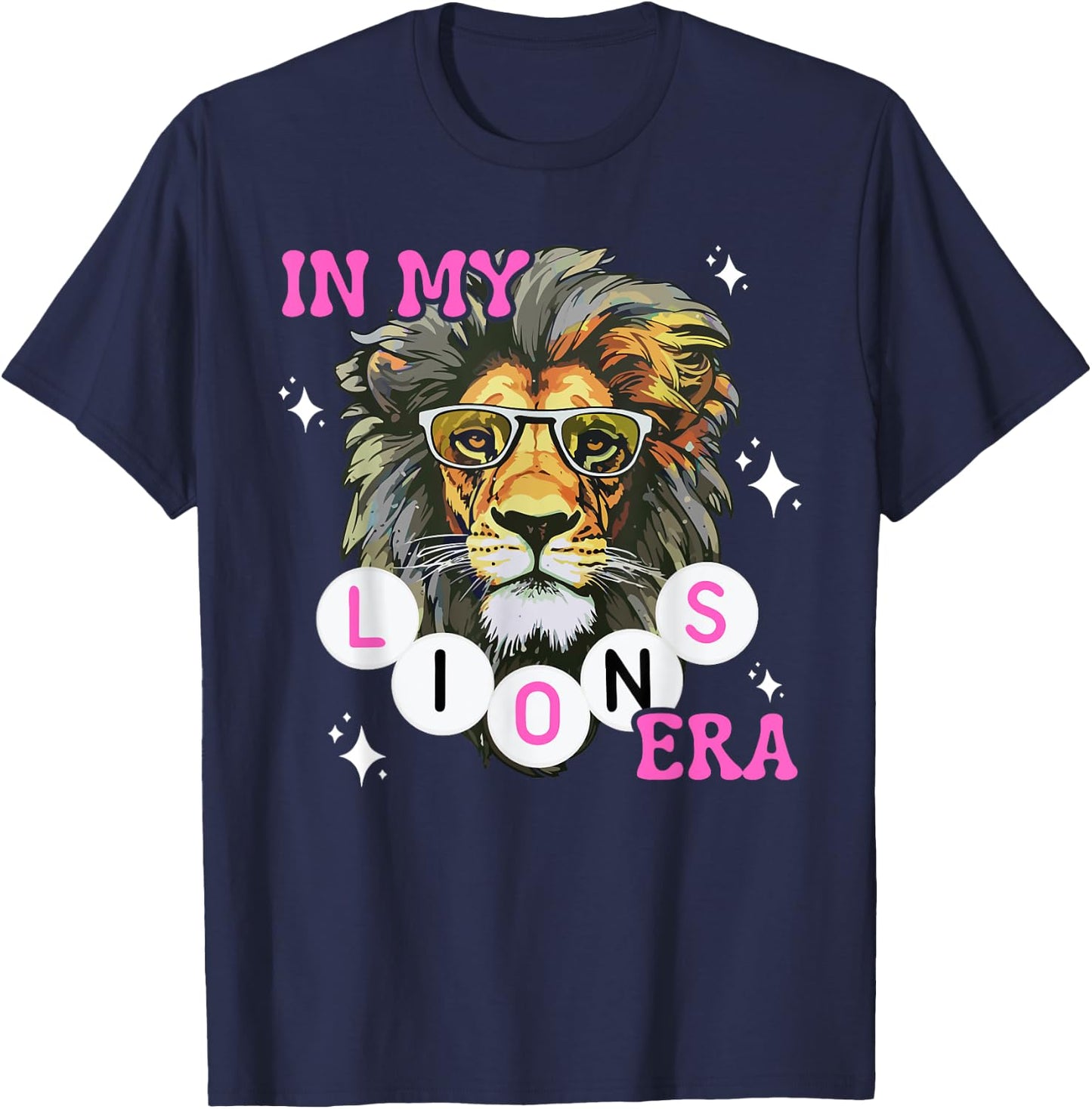 In My Lions Era Team Squad Back to School Mascot Spirit Game T-Shirt - T-Shirt | Navy