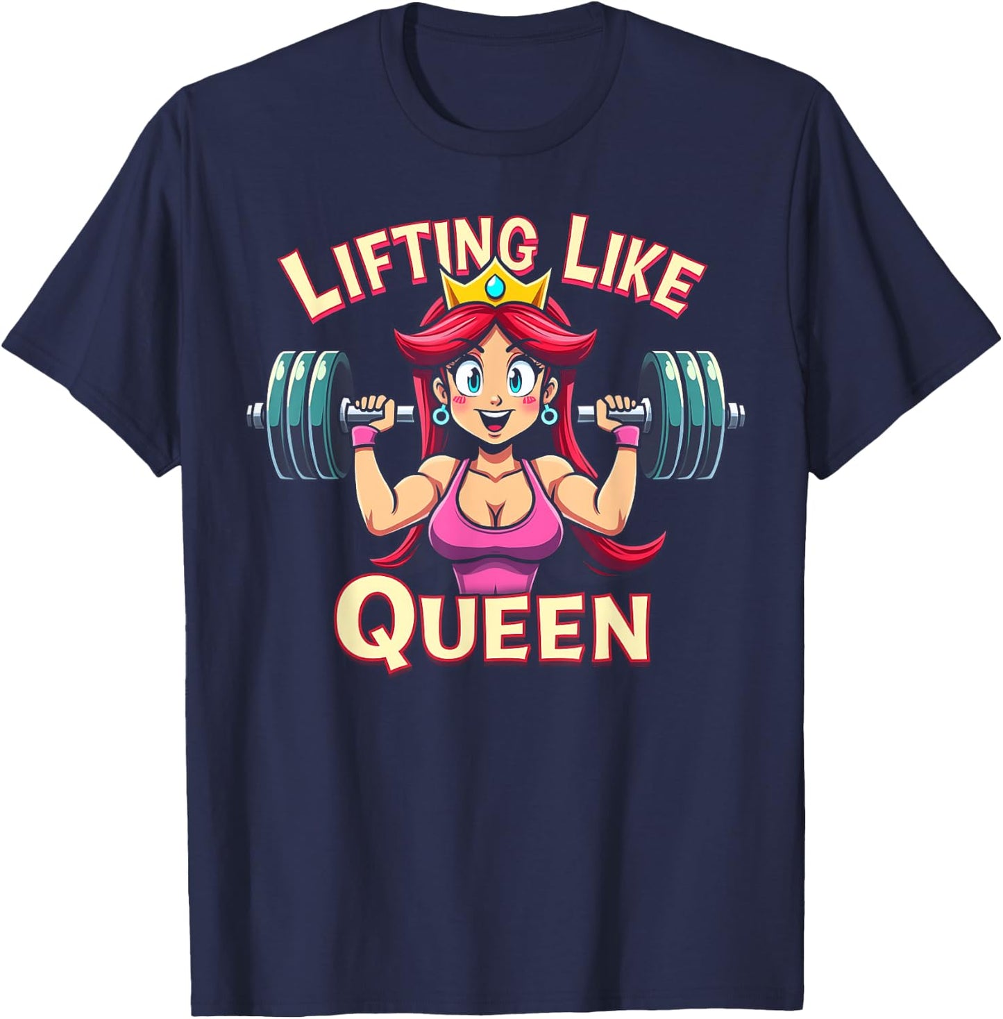 Lifting Queen Gym Apparel Cute Anime Weightlifting Girl T-Shirt - T-Shirt | Navy