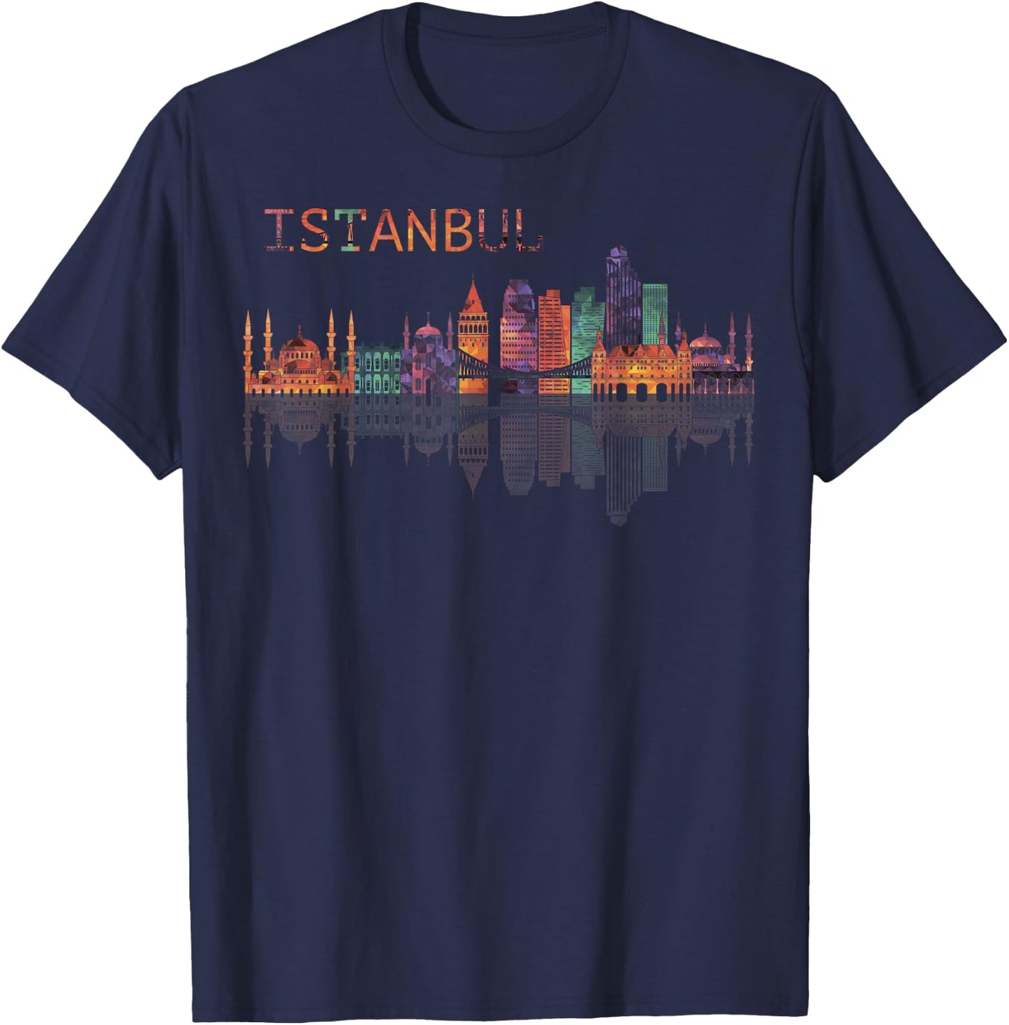 Travel Europe Asia Istanbul Turkey Turkish Beach Vacation T-Shirt - T-Shirt | Navy