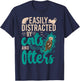 Otter Cat Easily Distracted By Cats And Otters T-Shirt - T-Shirt | Navy