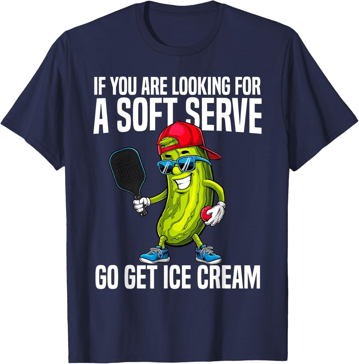Funny Pickleball Design Funny Pickle Pickleball Graphic T-Shirt - T-Shirt | Navy
