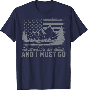 The mountains are calling and i must go Mountaineer Tracker T-Shirt - T-Shirt | Navy