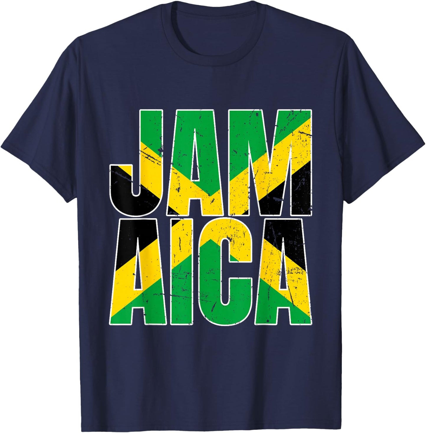 Jamaika-Flagge, Retro-Design, stolz, jamaikanisch, Herren, Damen, Kinder T-Shirt - T-Shirt | Navy