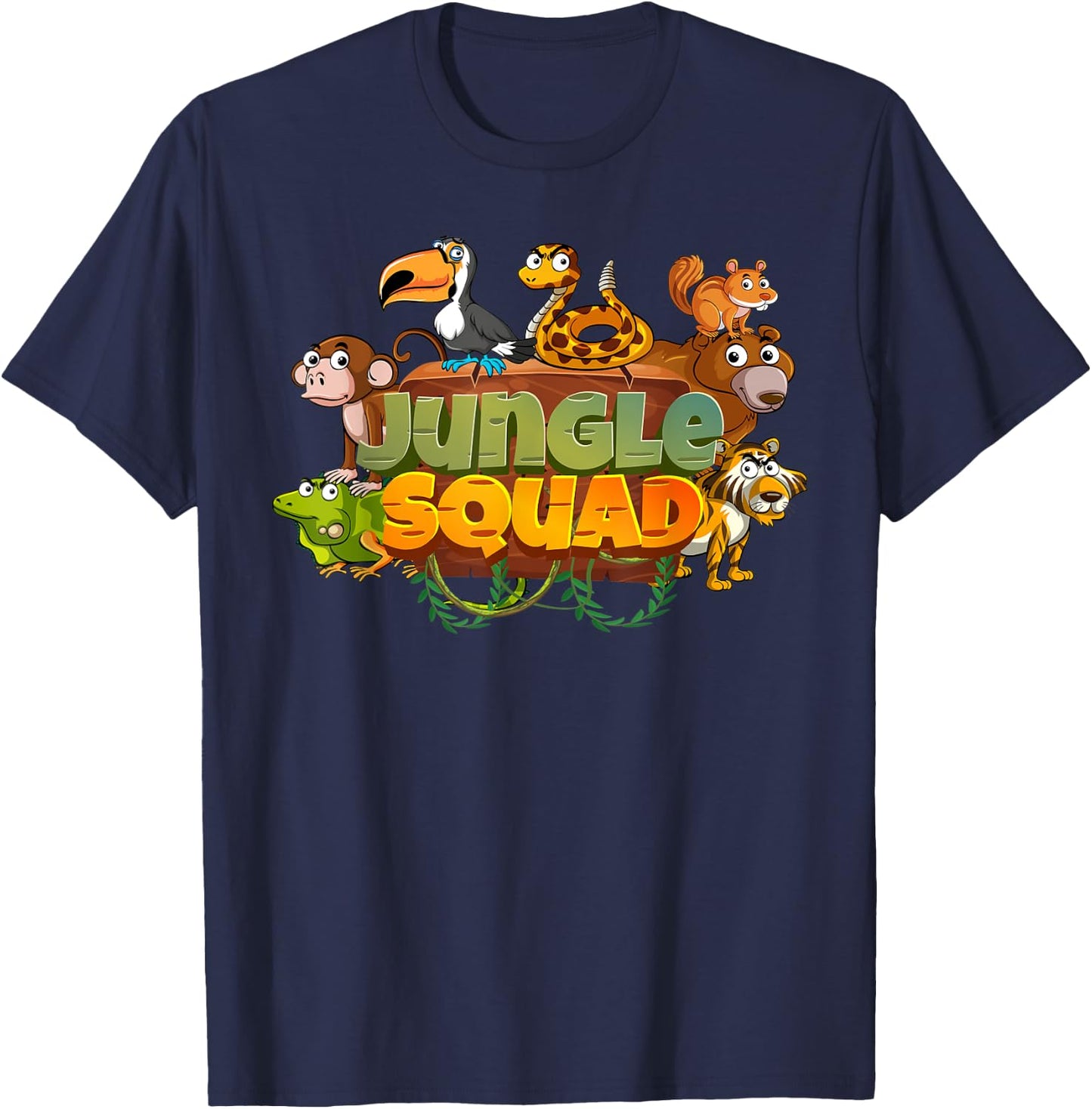 Jungle Safari Squad Zoo Animal Lovers Family Vacation Trip T-Shirt - T-Shirt | Navy