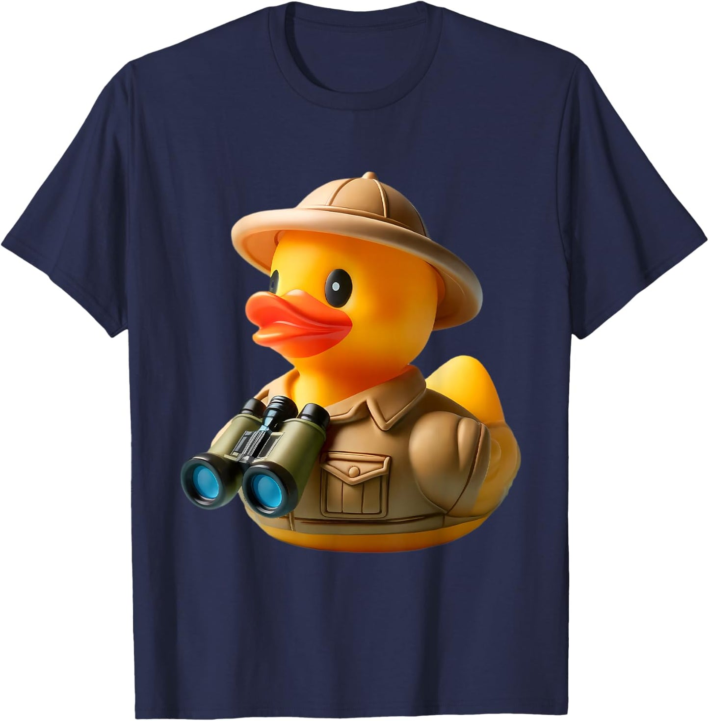 Rubber Duck African Safari Tour Guide Binoculars T-Shirt - T-Shirt | Navy