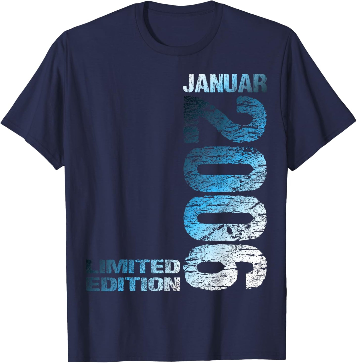 January 2006 Boy Girl 17th Birthday Limited Edition 17 , black T-Shirt - T-Shirt | Navy