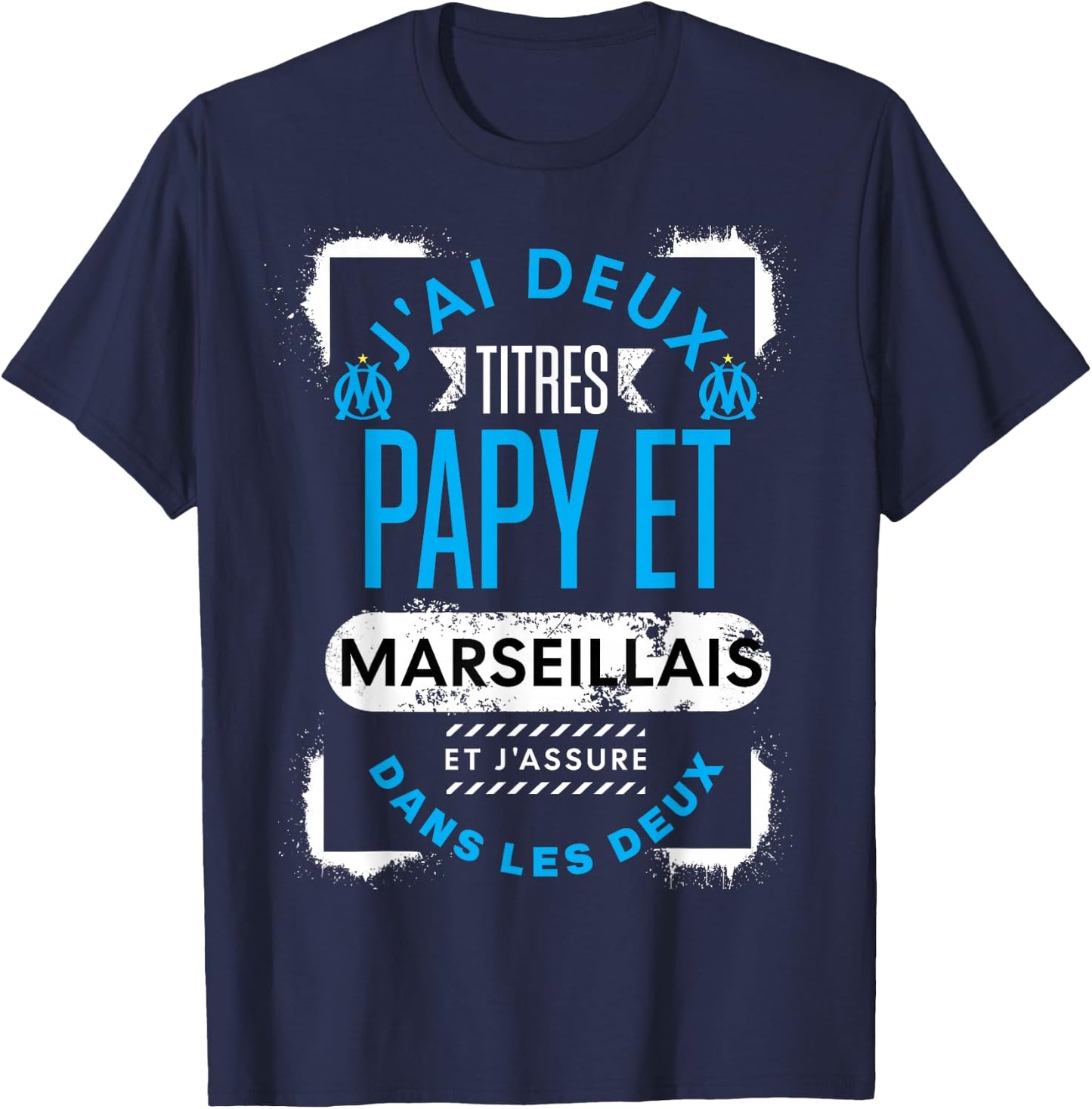 Supporter de Marseille Grandpa Retired Grandpa Man Humour , Black, S T-Shirt - T-Shirt | Navy
