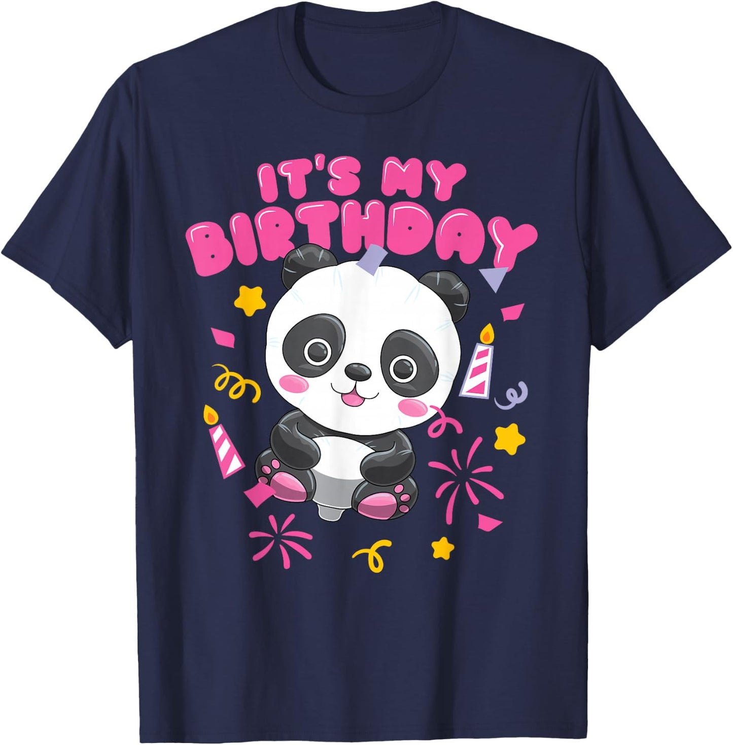 Kawaii Panda Balloon It's My Birthday Gift Girl T-Shirt - T-Shirt | Navy