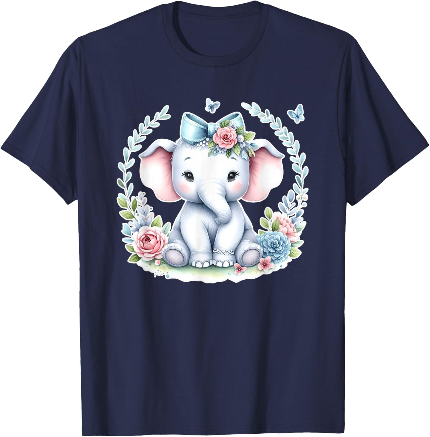 Elephant | Cute Baby Elephant T-Shirt - T-Shirt | Navy