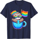 Cute Sloth with Pride Flags LGBTQ+ Support cute Animal T-Shirt - T-Shirt | Navy