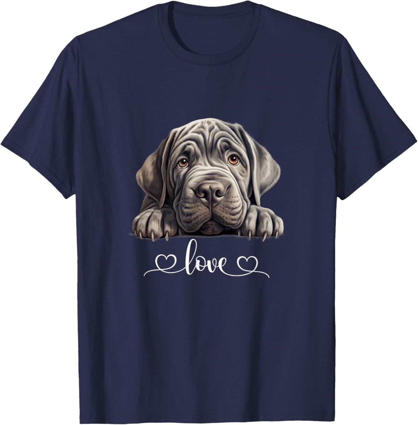 Cute Dog Graphic Love Neapolitan Mastiff Dog T-Shirt - T-Shirt | Navy
