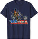 4th of July Themed Abe Lincoln riding a Chopper motorcycle Kids Men T-Shirt - T-Shirt | Navy