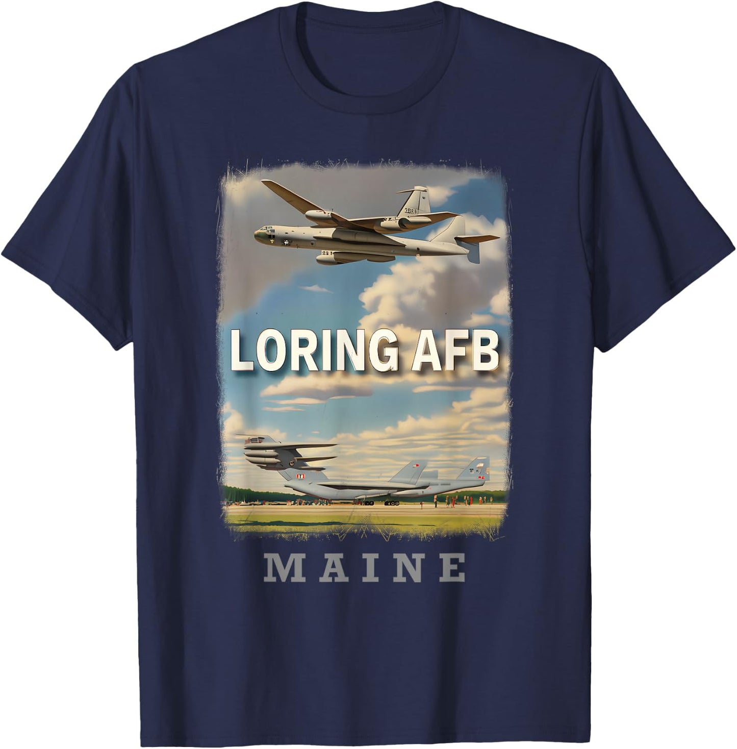 Loring AFB Maine ME Aviation Delight SD895 T-Shirt - T-Shirt | Navy