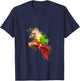 Watercolor Pineapple Green Cheek Conure parrot T-Shirt - T-Shirt | Navy