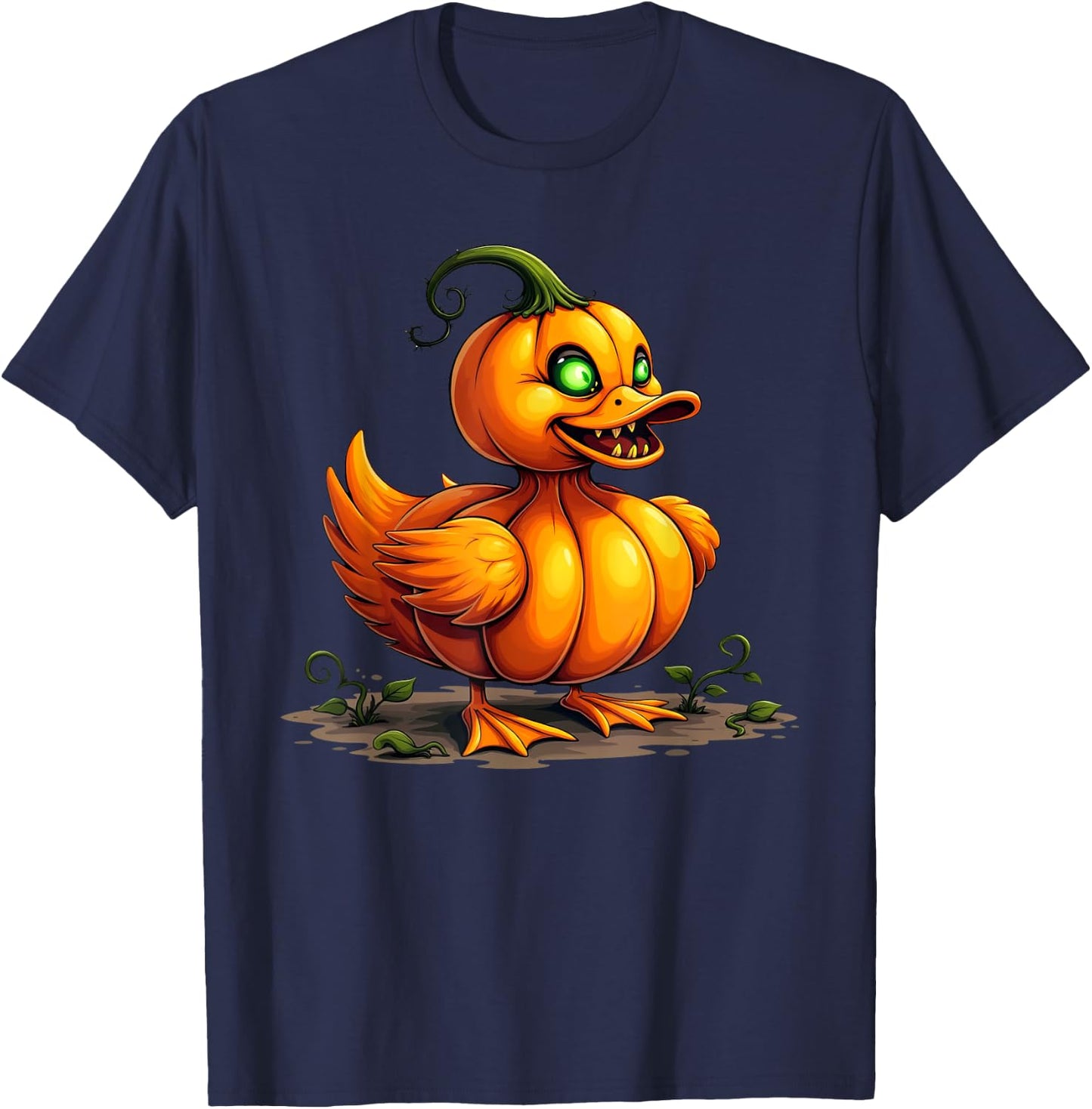 Scary Duck Pumpkin Funny Halloween Kids T-Shirt - T-Shirt | Navy