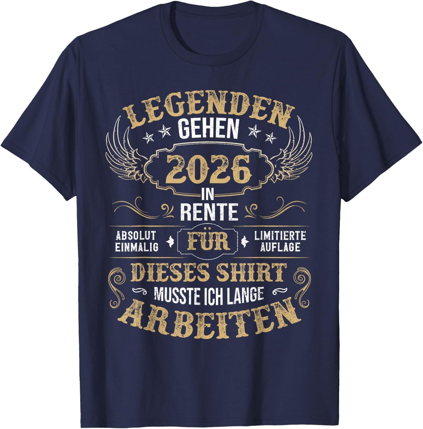 Rentner Eine Legende Geht In Rente 2026 Ruhestand Homme , black T-Shirt - T-Shirt | Navy