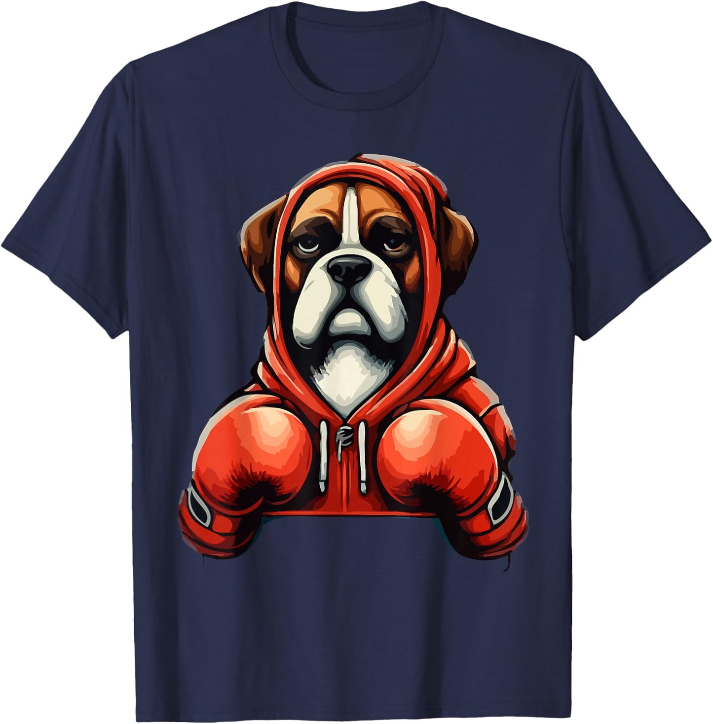 Funny Kickboxing or Boxing Boxer Dog T-Shirt - T-Shirt | Navy